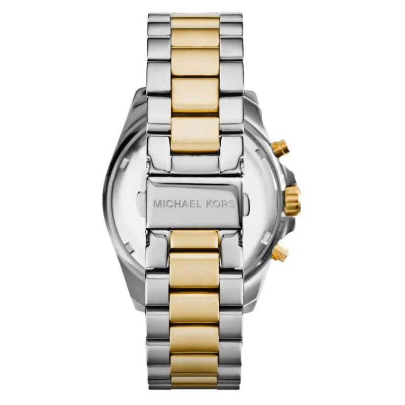 Michael Kors MK5976 ženski sat s plavim brojčanikom, dvo-bojnom čeličnom narukvicom i kronograf funkcijom iz kolekcije Bradshaw.