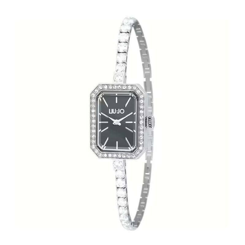 Liu Jo TLJ2327 ženski sat sa crnim brojčanikom i tankom srebrnom narukvicom