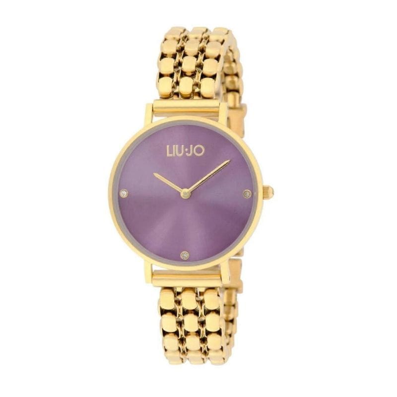 Liu Jo ženski sat sa zlatnom narukvicom i ljubičastim brojčanikom