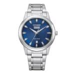 Citizen AW0100-86LE muški sat plavi brojčanik Eco Drive metalna narukvica dan datum