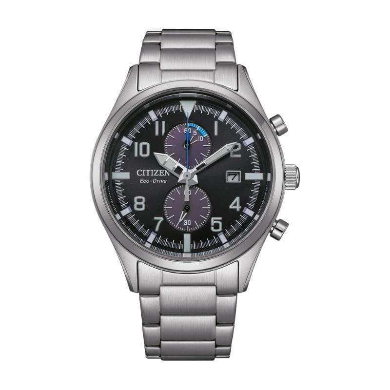 Citizen CA7028-81E muški hronograf sat crni brojčanik Eco Drive metalna narukvica