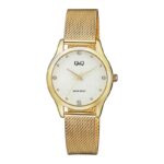 Q&Q QZ51J021Y ženski sat zlatni brojčanik zlatna metalna narukvica