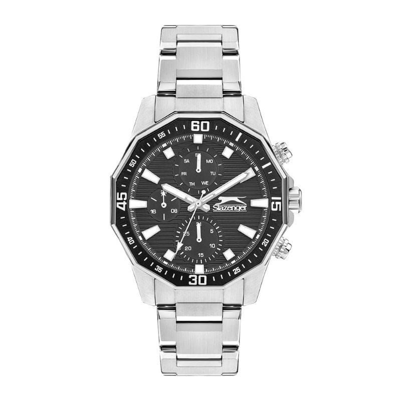 Slazenger SL.09.2297.2.05 muški sat crni brojčanik hronograf metalna narukvica