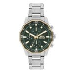 Slazenger SL.09.2297.2.07 muški sat zeleni brojčanik hronograf zlatni detalji metalna narukvica