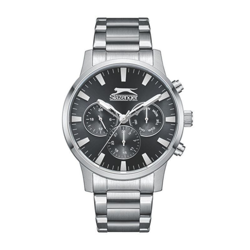 Slazenger SL.09.2356.2.03 muški sat crni brojčanik multifunkcionalni metalna narukvica