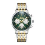 Slazenger SL.09.2391.2.05 muški sat zeleni brojčanik zlatno-srebrena metalna narukvica multifunkcionalni