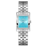 Slazenger SL.09.2505.3.03 ženski sat pravougaoni plavi brojčanik metalna narukvica minimalistički